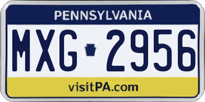 PA license plate MXG2956