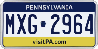 PA license plate MXG2964