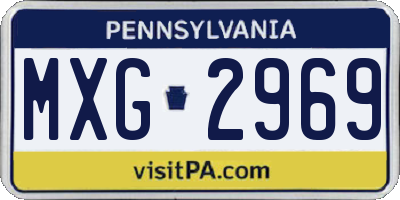 PA license plate MXG2969