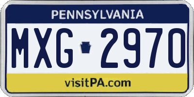 PA license plate MXG2970