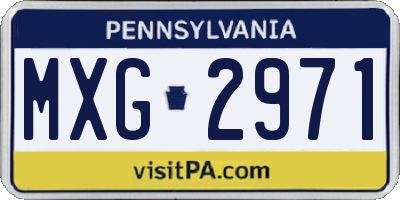 PA license plate MXG2971