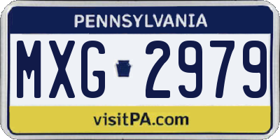 PA license plate MXG2979