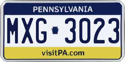 PA license plate MXG3023
