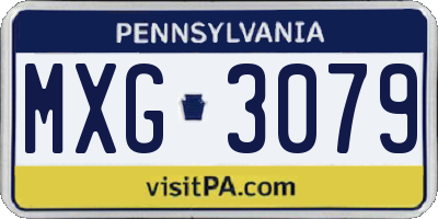 PA license plate MXG3079