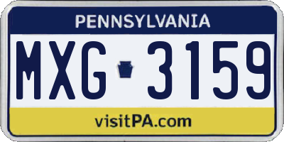 PA license plate MXG3159
