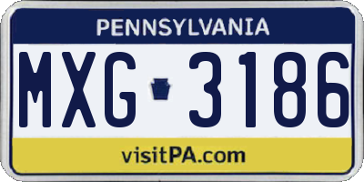 PA license plate MXG3186
