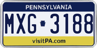 PA license plate MXG3188