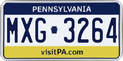 PA license plate MXG3264