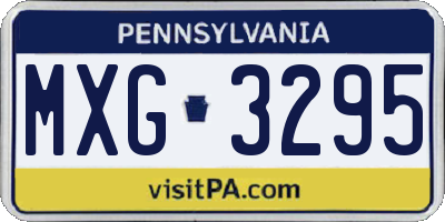 PA license plate MXG3295