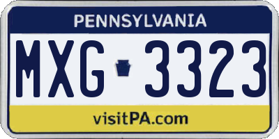 PA license plate MXG3323