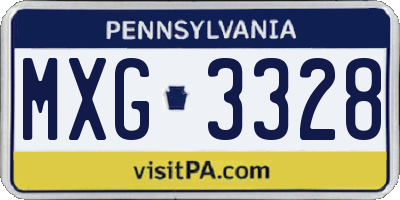 PA license plate MXG3328