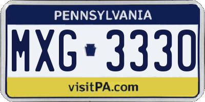 PA license plate MXG3330