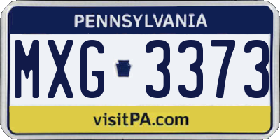PA license plate MXG3373