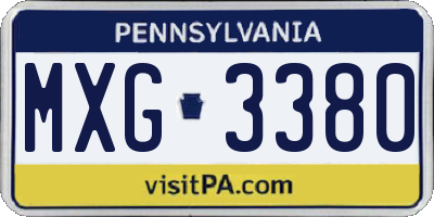 PA license plate MXG3380