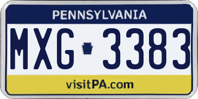 PA license plate MXG3383