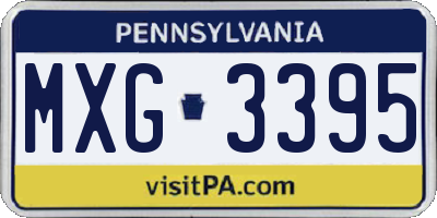 PA license plate MXG3395