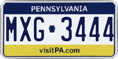 PA license plate MXG3444