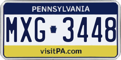 PA license plate MXG3448