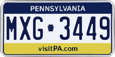 PA license plate MXG3449