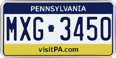 PA license plate MXG3450