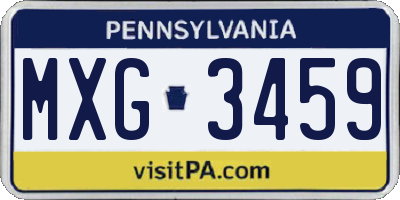 PA license plate MXG3459
