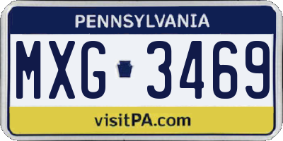 PA license plate MXG3469