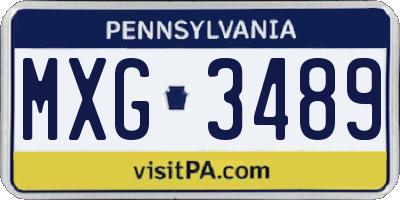 PA license plate MXG3489