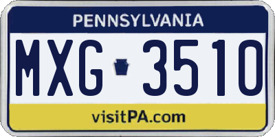 PA license plate MXG3510