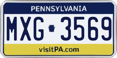 PA license plate MXG3569