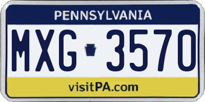 PA license plate MXG3570