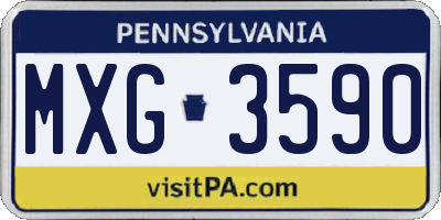 PA license plate MXG3590