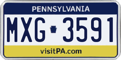PA license plate MXG3591