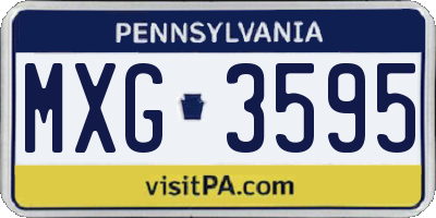 PA license plate MXG3595