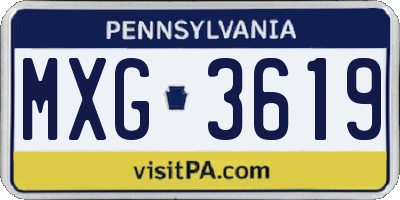 PA license plate MXG3619
