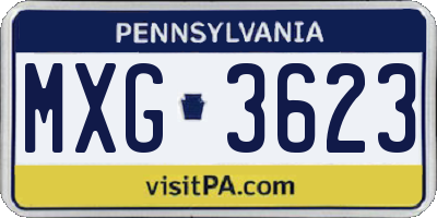 PA license plate MXG3623