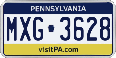 PA license plate MXG3628