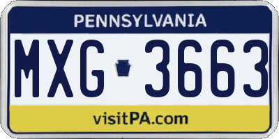PA license plate MXG3663