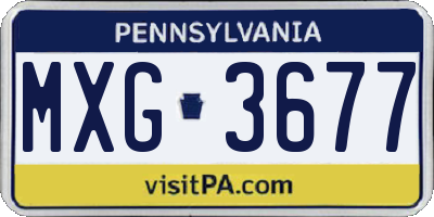 PA license plate MXG3677
