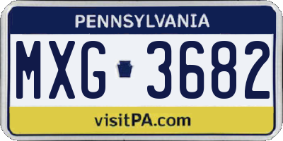 PA license plate MXG3682