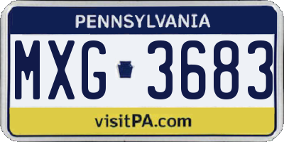 PA license plate MXG3683