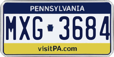PA license plate MXG3684
