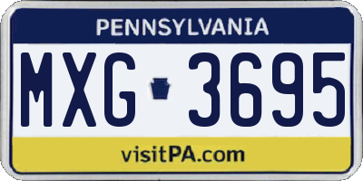 PA license plate MXG3695