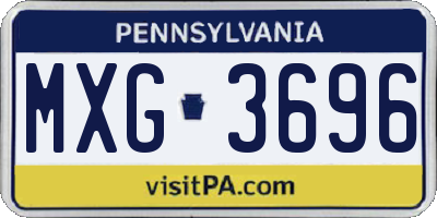 PA license plate MXG3696