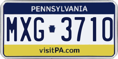 PA license plate MXG3710