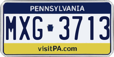 PA license plate MXG3713