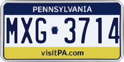 PA license plate MXG3714