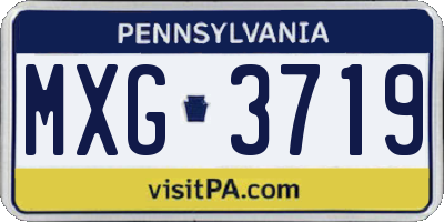 PA license plate MXG3719