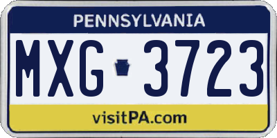 PA license plate MXG3723