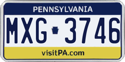 PA license plate MXG3746
