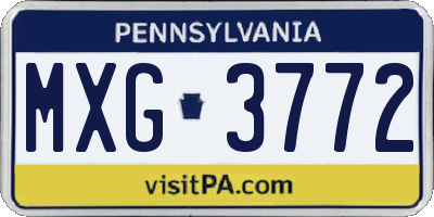 PA license plate MXG3772